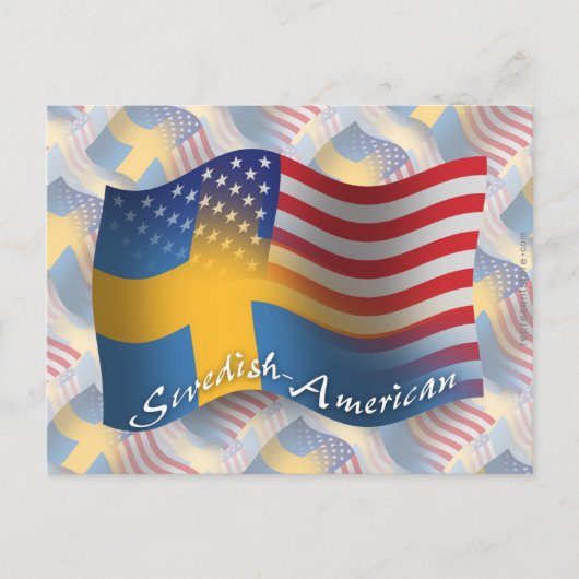 Zweeds-Amerikaanse golfvlag Briefkaart (Voorkant)