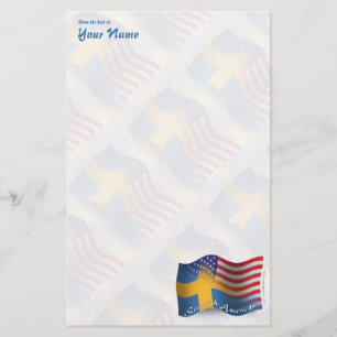 Zweeds-Amerikaanse golfvlag Briefpapier