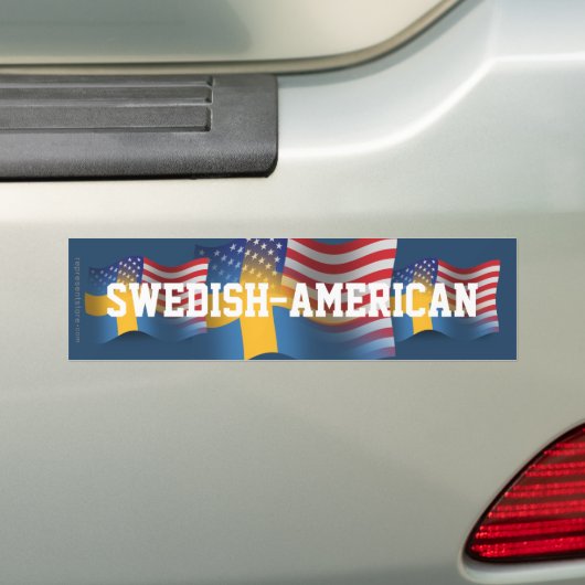 Zweeds-Amerikaanse golfvlag Bumpersticker (Op auto)