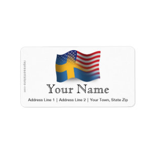 Zweeds-Amerikaanse golfvlag Etiket