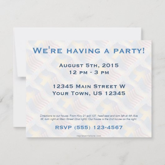 Zweeds-Amerikaanse golfvlag Kaart (Achterkant)