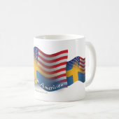 Zweeds-Amerikaanse golfvlag Koffiemok (Voorkant rechts)