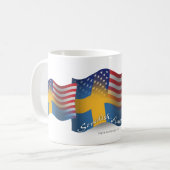 Zweeds-Amerikaanse golfvlag Koffiemok (Voorkant links)