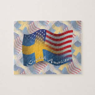 Zweeds-Amerikaanse golfvlag Legpuzzel