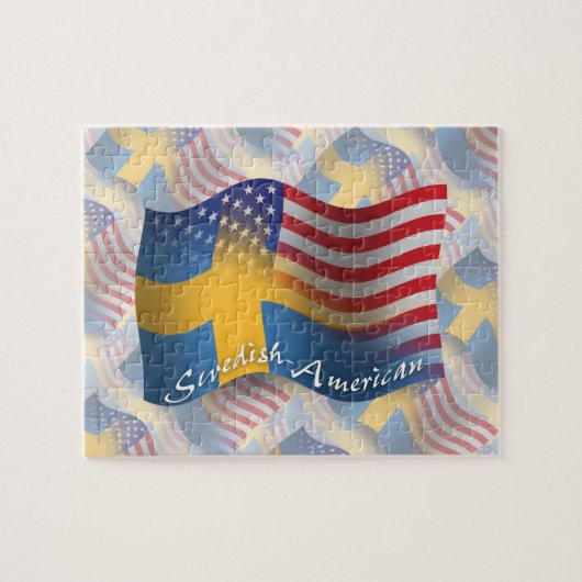 Zweeds-Amerikaanse golfvlag Legpuzzel (Horizontaal)