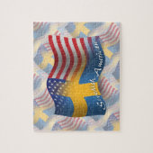 Zweeds-Amerikaanse golfvlag Legpuzzel (Verticaal)