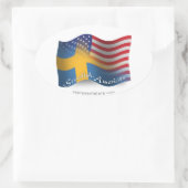 Zweeds-Amerikaanse golfvlag Ovale Sticker (Tas)