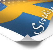 Zweeds-Amerikaanse golfvlag Poster (Hoek)