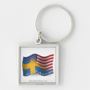 Zweeds-Amerikaanse golfvlag Sleutelhanger