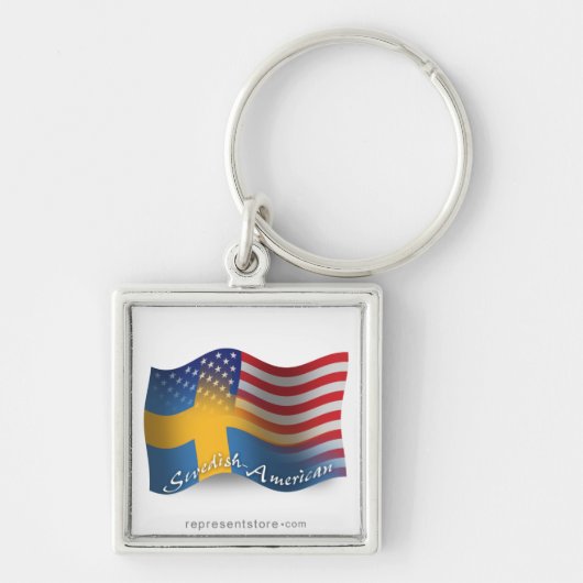 Zweeds-Amerikaanse golfvlag Sleutelhanger (Voorkant)