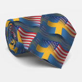 Zweeds-Amerikaanse golfvlag Stropdas (Opgerold)