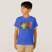 Zweeds-Amerikaanse golfvlag T-shirt (Voorkant volledig)