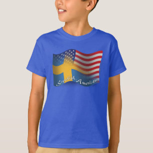 Zweeds-Amerikaanse golfvlag T-shirt