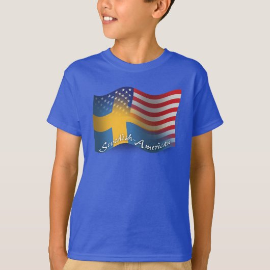 Zweeds-Amerikaanse golfvlag T-shirt (Voorkant)