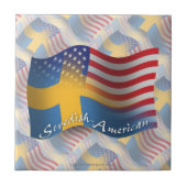 Zweeds-Amerikaanse golfvlag Tegeltje (Voorkant)