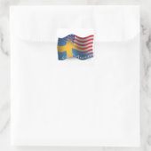 Zweeds-Amerikaanse golfvlag Vierkante Sticker (Tas)