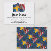 Zweeds-Amerikaanse golfvlag Visitekaartje (Voorkant / Achterkant)