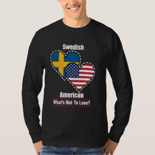 Zweeds-Amerikaanse hartvlaggen Wat is niet om van T-shirt