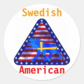 Zweeds-Amerikaanse Moose Ronde Sticker (Voorkant)