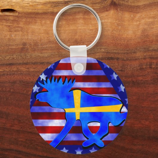 Zweeds-Amerikaanse Moose Sleutelhanger (Voorkant)