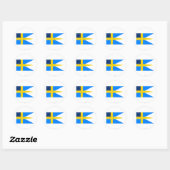 Zweeds-Amerikaanse vlag Ronde Sticker (Vel)