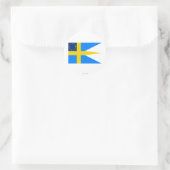 Zweeds-Amerikaanse vlag Ronde Sticker (Tas)