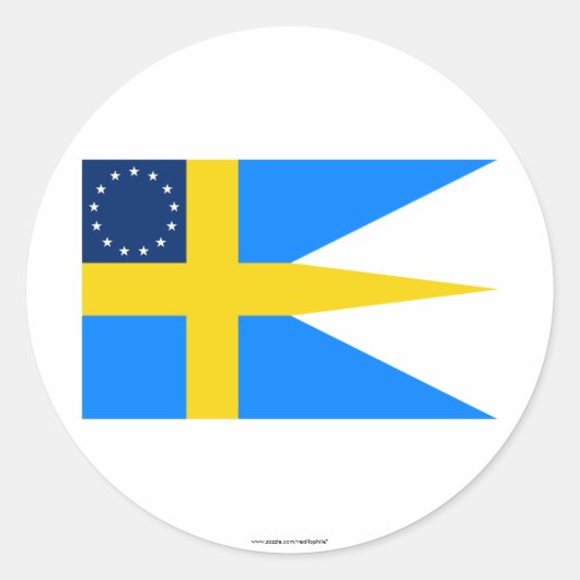 Zweeds-Amerikaanse vlag Ronde Sticker (Voorkant)