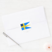 Zweeds-Amerikaanse vlag Ronde Sticker (Envelop)