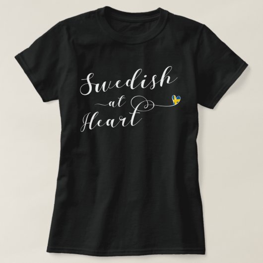 Zweeds bij hart, Zweden vlag T-shirt (Design voorkant)