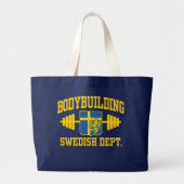 Zweeds Bodybuilder Grote Tote Bag (Voorkant)