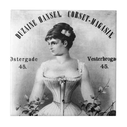  Zweeds Corset Advertisement Tegeltje (Voorkant)
