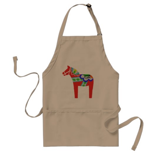 Zweeds Dala Horse Apron Swedish Folk Art Horse Standaard Schort (Voorkant)
