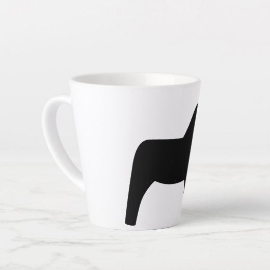 Zweeds Dala Horse Black Latte Mok (Linkerhoek)
