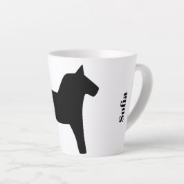 Zweeds Dala Horse Black Latte Mok