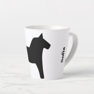 Zweeds Dala Horse Black Latte Mok