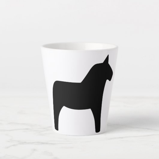 Zweeds Dala Horse Black Latte Mok (Voorkant)