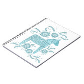 Zweeds Dala Horse Blauwgroen en White Notitieboek (Linkerzijde)