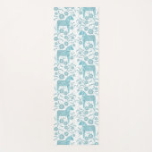 Zweeds Dala Horse Blauwgroen Green Folk Art Yoga M Yogamat (Voorkant)