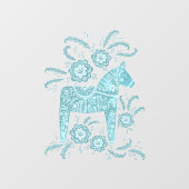 Zweeds Dala Horse Blauwgroen Green Window Cling Raamsticker (Vel)