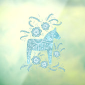 Zweeds Dala Horse Blauwgroen Green Window Cling Raamsticker (Vel 3)