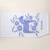 Zweeds Dala Horse Blue Aangepaste Handdoeken (Voorkant)