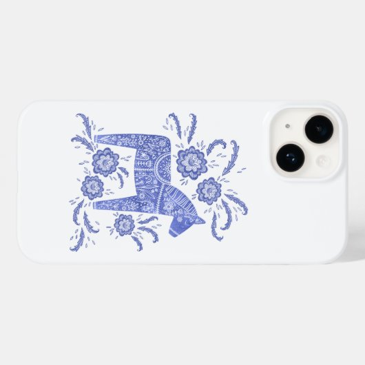 Zweeds Dala Horse Blue Case-Mate iPhone Case (Achterkant (horizontaal))