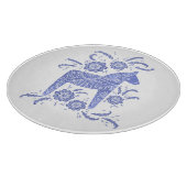 Zweeds Dala Horse Blue en White Cutting Board Snijplank (Hoek)