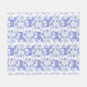 Zweeds Dala Horse Blue en White Fleece Blanket (Voorkant (Horizontaal))