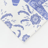 Zweeds Dala Horse Blue en White Fleece Blanket (Hoek)