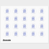 Zweeds Dala Horse Blue en White Ronde Sticker (Vel)