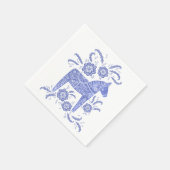 Zweeds Dala Horse Blue en White Servet (Hoek)
