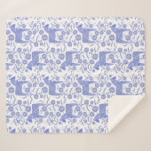 Zweeds Dala Horse Blue en White Sherpa Blanket Deken (Voorkant (horizontaal))