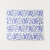 Zweeds Dala Horse Blue en White Tapestry Wandkleed (Voorkant (horizontaal))