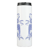 Zweeds Dala Horse Blue en White Thermal Tumbler Thermosbeker (Achterkant)